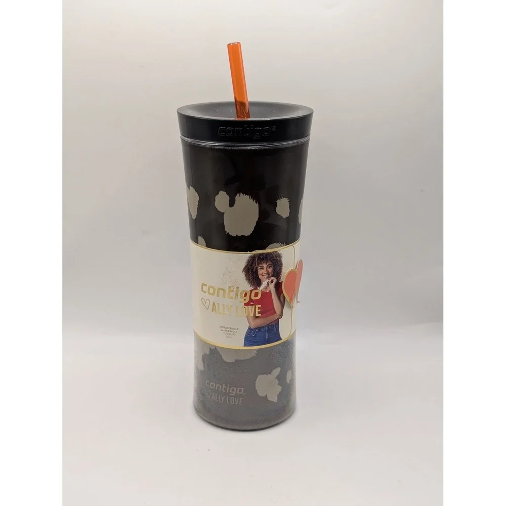 Contigo Ally Love Streeterville Shake & Go Tumbler 20oz Animal‎ Print Black Grey